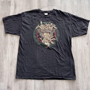 Crooks & Castles Shirt Mens XL Black Medusa Snake Graphic Tee Streetwear Greek